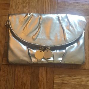 Gold evening clutch